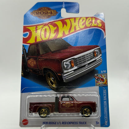 1978 Dodge Li’l Red Express Truck 2024 - HW Celebrations Racers 3/10 Hotwheels Mainline *DAMAGED CARD*