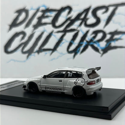 HONDA EG6 ROCKET BUNNY PANDEM WHITE 1:64 Scale