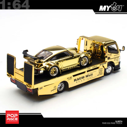 (In-Stock) RWB 930 GOLD CHROME TRUCK SET HEC 2026 Exclusive - Pop Race 1:64