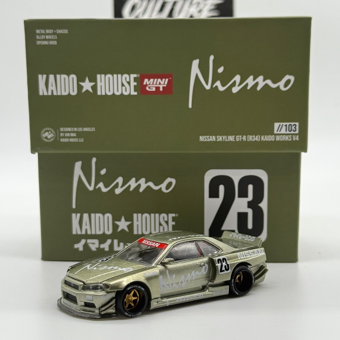 Nissan Skyline GTR R34 Kaido Works V4 //103 Kaido House x MiniGT *Opened*