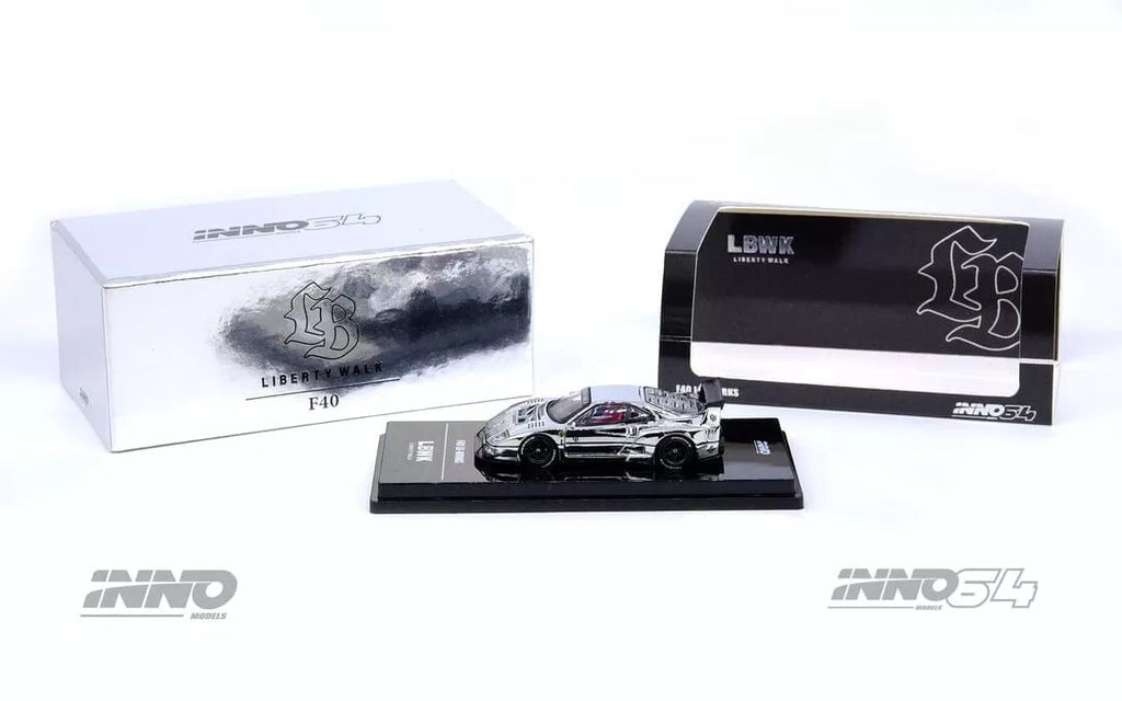 FERRARI F40 LBWK (CHROME SILVER) - INNO64 1:64