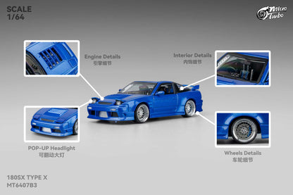 Custom 180SX Type X (Metallic Blue) Microturbo - 1/64
