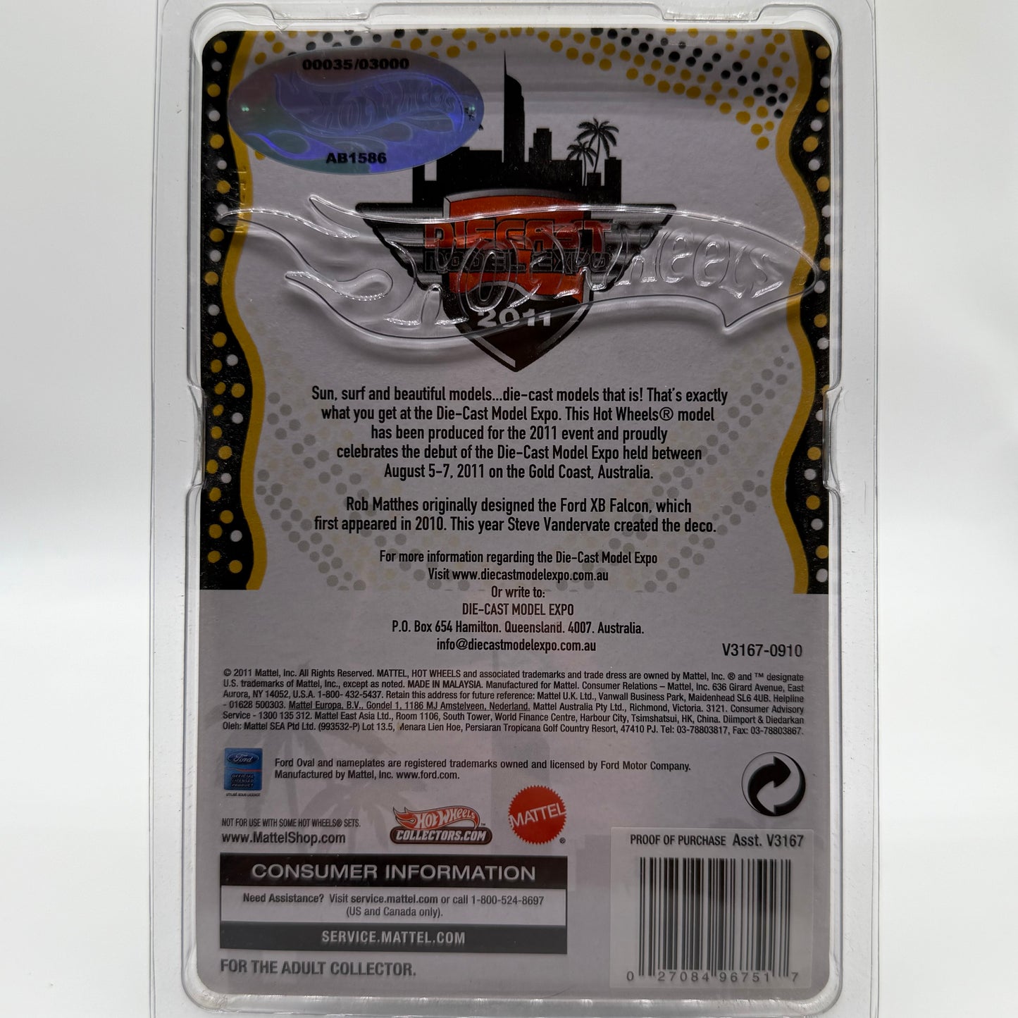 ‘73 Ford Falcon XB - DIECAST MODEL EXPO 2011 (Number 35 of 3000) Hotwheels Real Riders