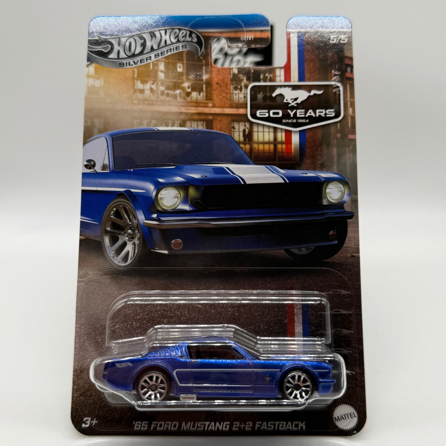 ‘65 Ford Mustang 2+2 Fastback *CHASE* Metal Base MUSTANG 60 years Hotwheels Silver Series 5/5