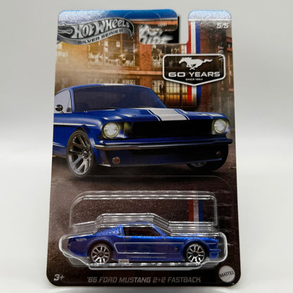 ‘65 Ford Mustang 2+2 Fastback *CHASE* Metal Base MUSTANG 60 years Hotwheels Silver Series 5/5