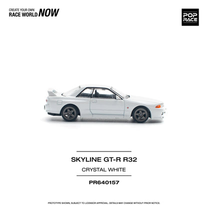 Nissan Skyline GT-R R32 Crystal White – PR64-0157 POP RACE