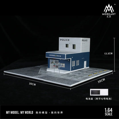 JAPANESE POLICE STATION SCENE MODEL MO936408 - MOREART 1:64