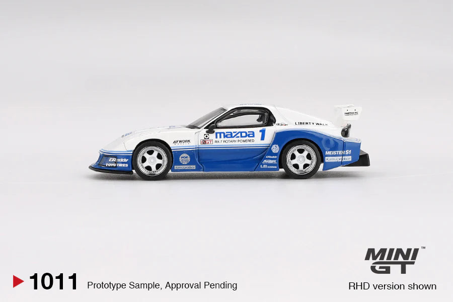 MAZDA RX-7 LB-SUPER SILHOUETTE (BLUE/WHITE) IMSA MINI GT 1:64