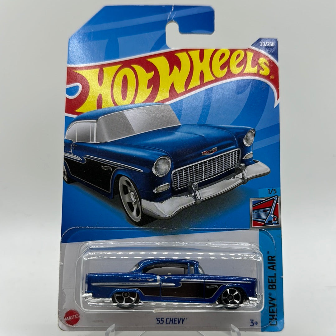 ‘55 Chevy - Chevy Bel Air 1/5 Hotwheels Mainline 20/250 *Bad Condition Card*