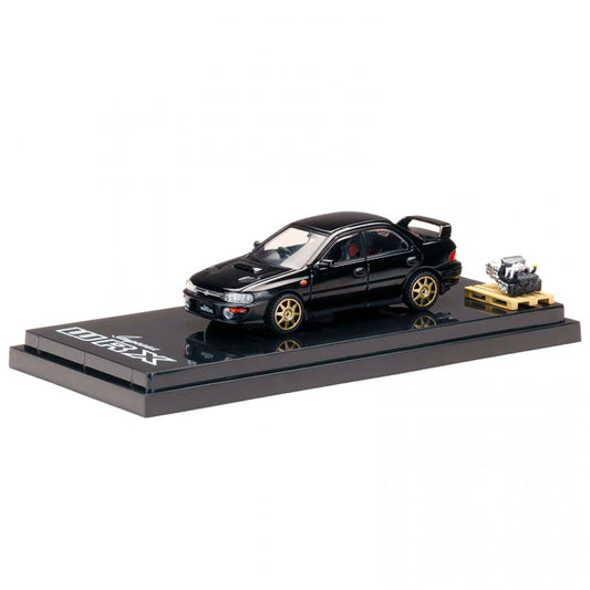 Subaru Impreza WRX GC8 1992 BLACK with Engine Display - Hobby Japan 1/64