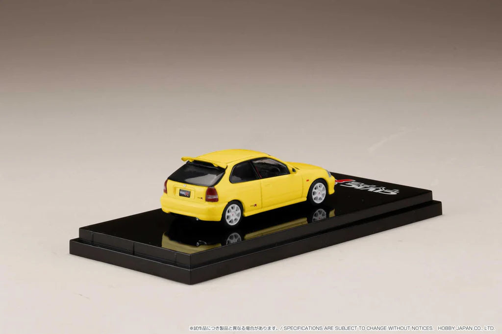 HONDA CIVIC TYPE R (EK9) W/ENGINE DISPLAY (SUNLIGHT YELLOW) HOBBY JAPAN 1:64