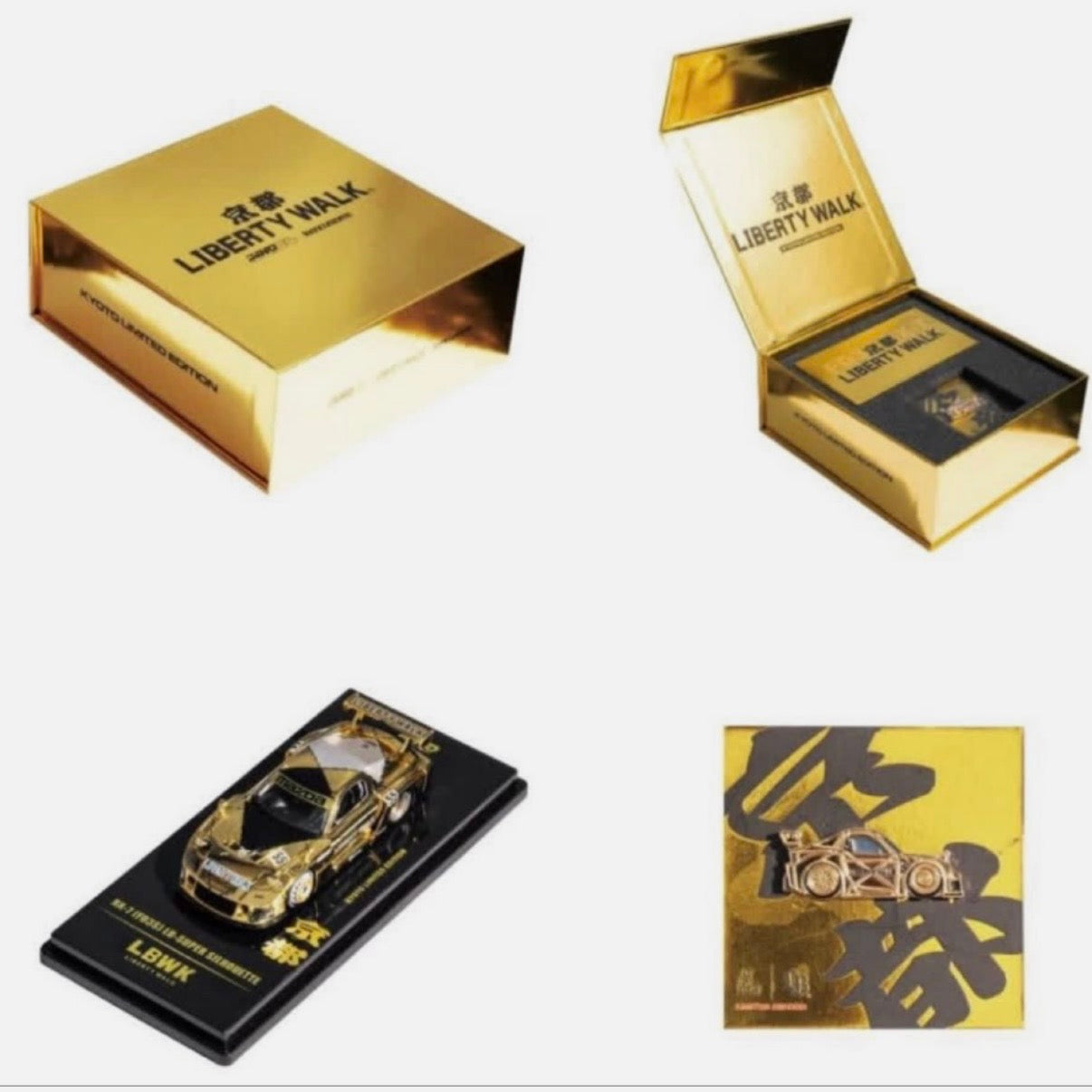 Liberty Walk Kyoto Limited INNO64 Leen Customs RX-7 Gold Special Box w/ Pin