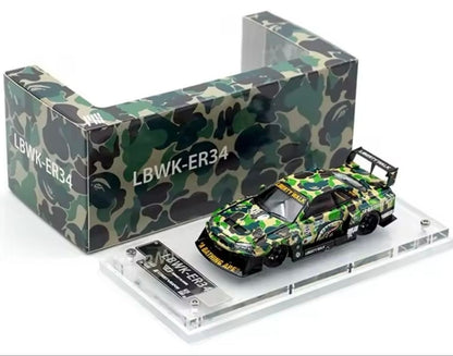 Nissan Skyline LBWK-ER34 Super Silhouette Camo Bape - *LIMITED TO 999pcs* SW 1:64