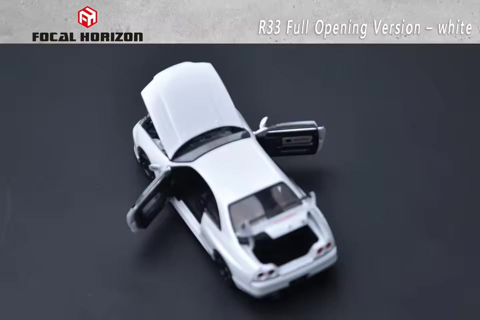 Nissan R33 BCNR33 (White) Full Opening - Focal Horizon FH 1:64