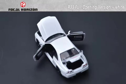 Nissan R33 BCNR33 (White) Full Opening - Focal Horizon FH 1:64