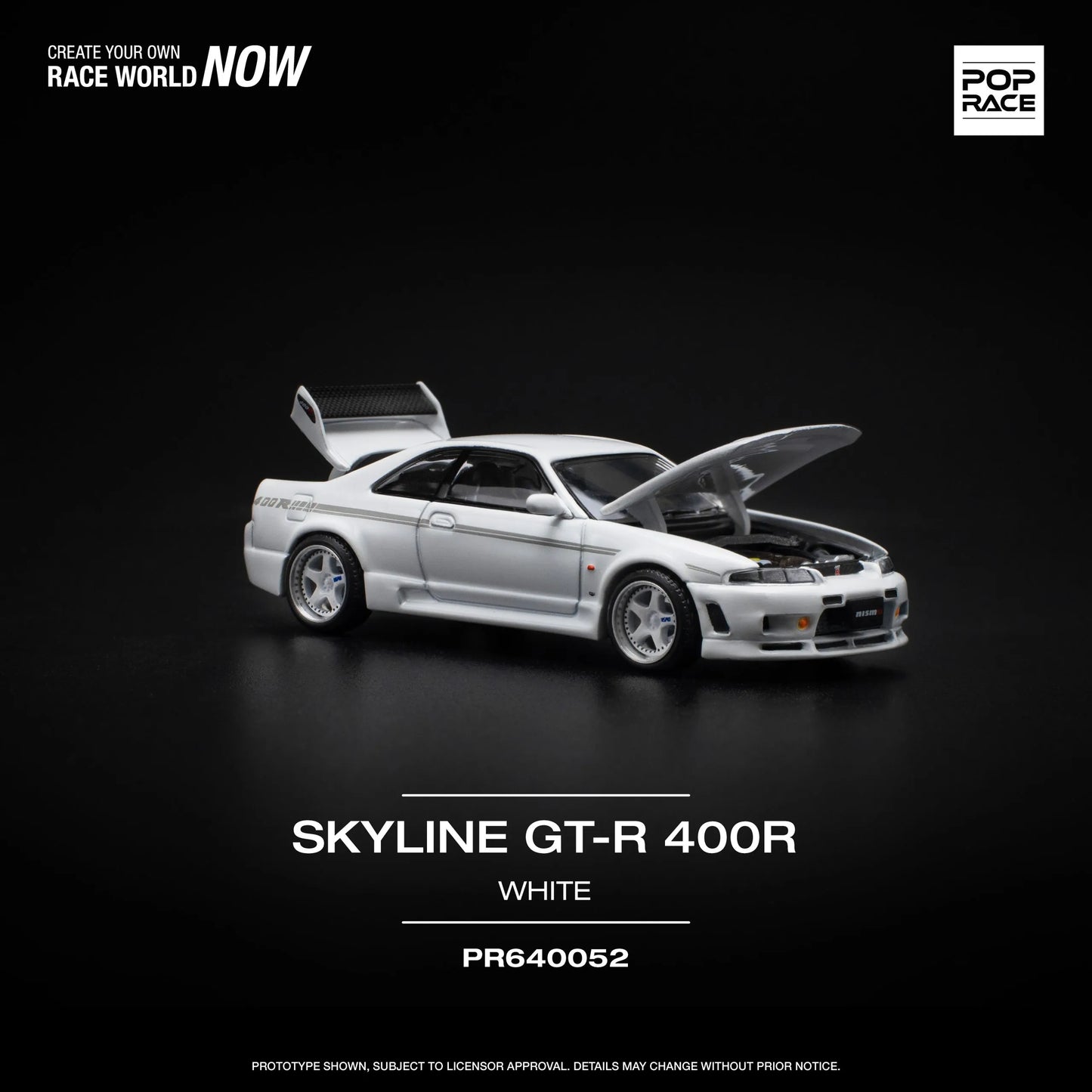 Nissan GT-R R33 Nismo 400R White – PR64-0052 POP RACE