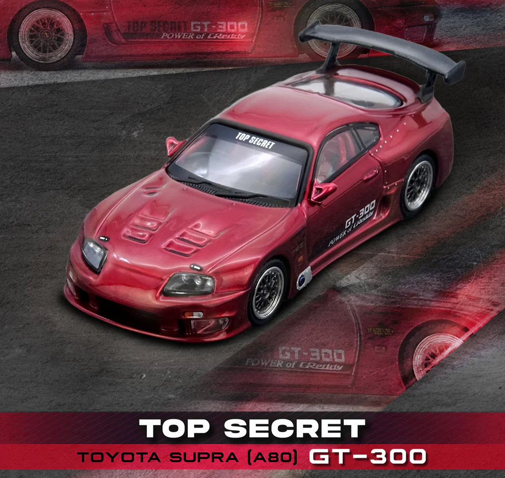 Modèle Réduit 1:64 Toyota Supra (A80) TOP SECRET GT300 Doré - INNO64 Tokyo Expo 2025 - Neuf