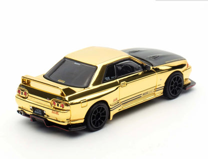 Nissan Skyline GT-R (R32) "Top Secret" Chrome Gold TMCS 2025 Exclusive - INNO64 1:64