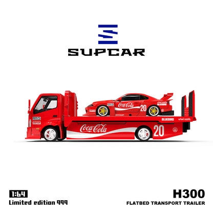 Nissan S15 LBWK & Transport Trailer Coca Cola Set - *LIMITED TO 999pcs* Supcar H300