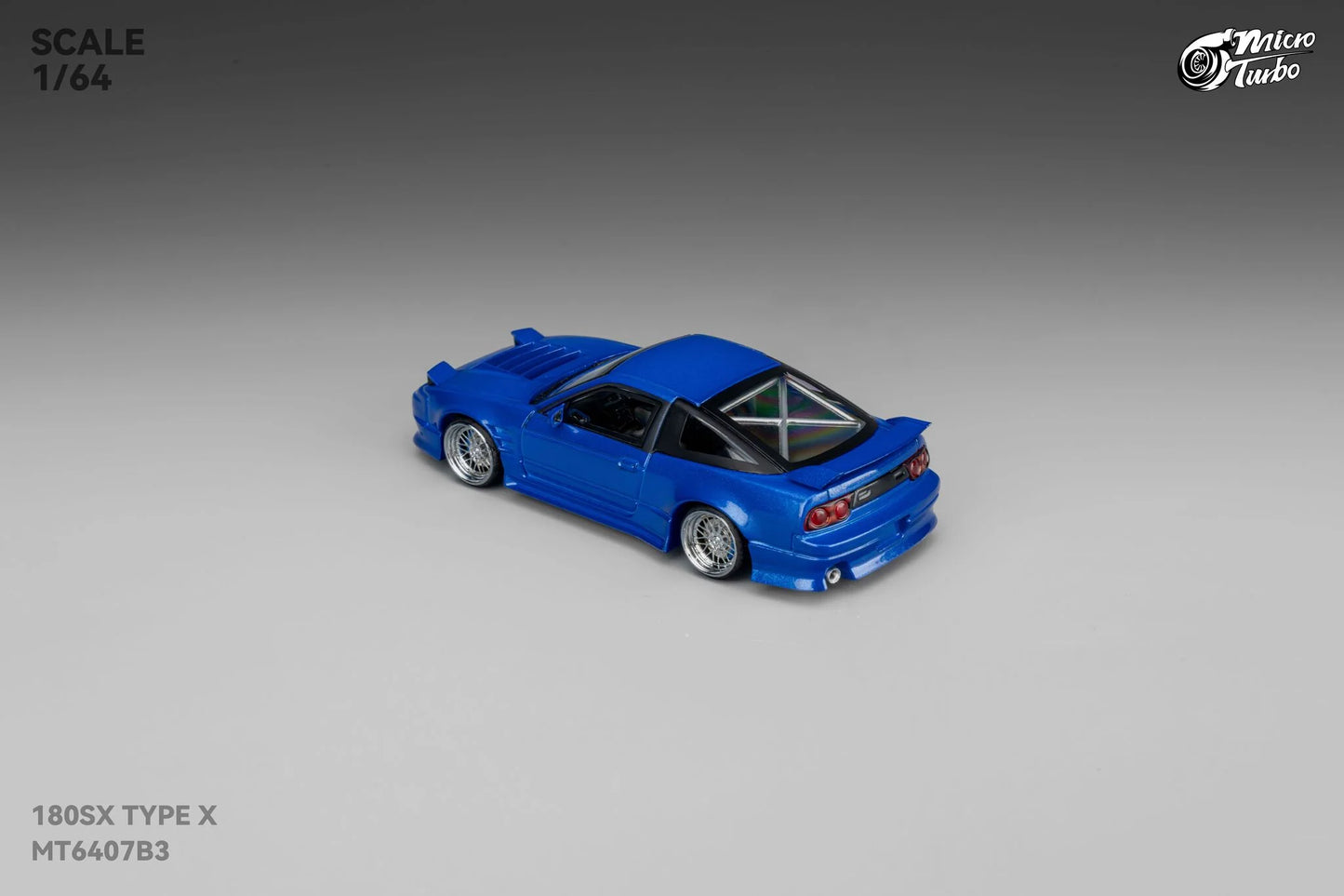Custom 180SX Type X (Metallic Blue) Microturbo - 1/64