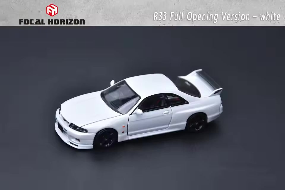 Nissan R33 BCNR33 (White) Full Opening - Focal Horizon FH 1:64