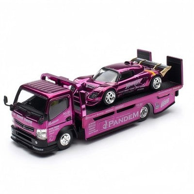 Pandem Lotus Elise & Truck Chrome Purple Rocket Bunny Set HEC 2026 - Pop Race 1:64