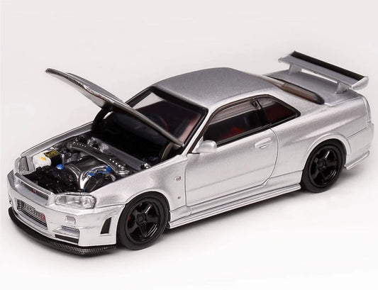 Nissan Skyline GT-R R34 Z-Tune Silver - MotorHelix 1:64