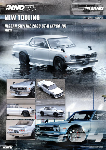 NISSAN SKYLINE 2000 GT-R (KPGC10) SILVER INNO64
