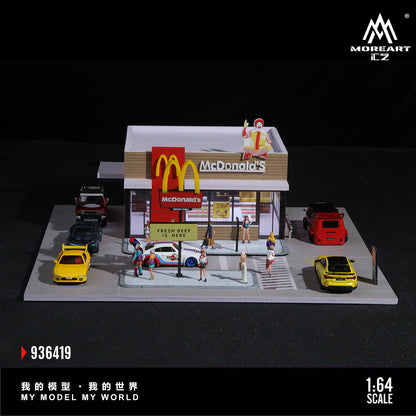 American McDonalds Scene w/LED Lights Morearts 1:64
