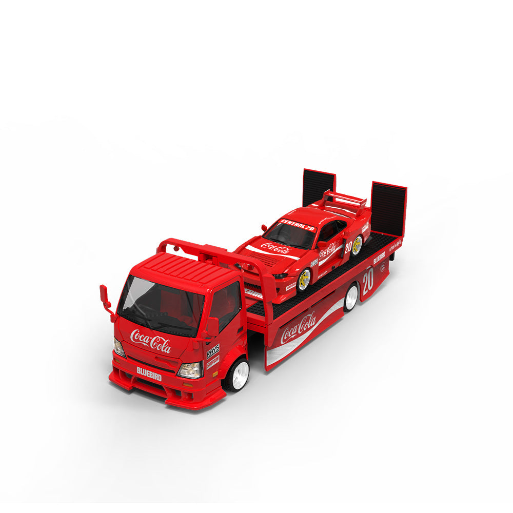 Nissan S15 LBWK & Transport Trailer Coca Cola Set - *LIMITED TO 999pcs* Supcar H300