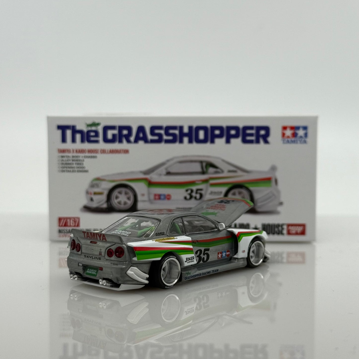 Nissan Skyline GT-R (R34) “The Grasshopper” CHASE Kaido House x MiniGT