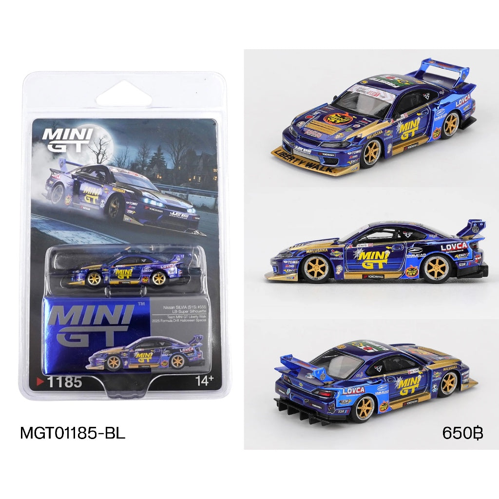 2025 FORMULA DRIFT (#555 HALLOWEEN NISSAN LB-SUPER SILHOUETTE S15 SILVIA) - MINI GT 1:64