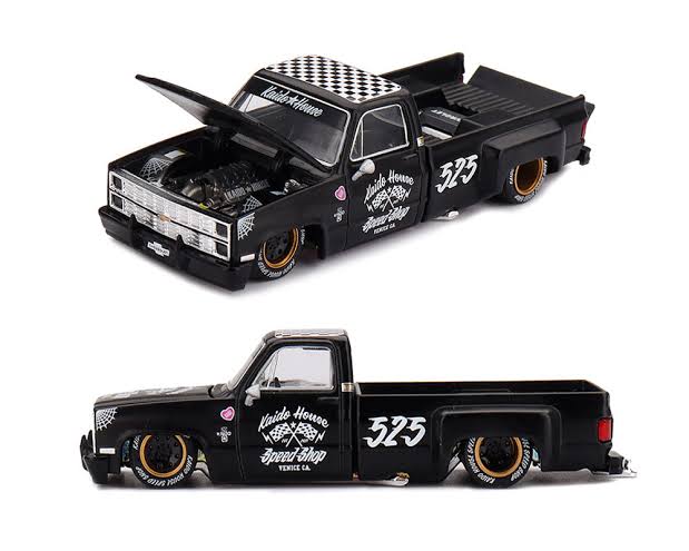 CHEVROLET SILVERADO DUALLY HOT ROD V1 (SPEED SHOP BLACK) KAIDO HOUSE X MINI GT