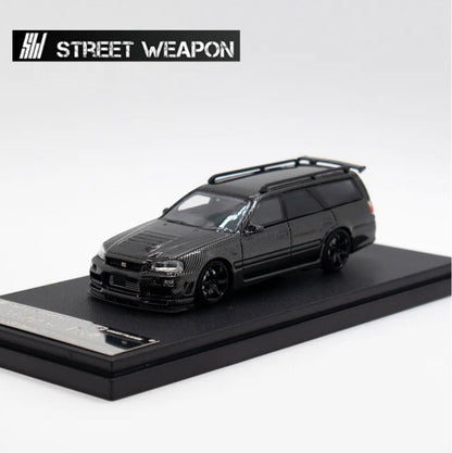 R34 Stagea (Full Carbon) Limited Edition 114 of 499pcs STREET WEAPON Ghost Player 1:64