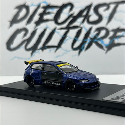 HONDA EG6 ROCKET BUNNY PANDEM BLUE 1:64 Scale