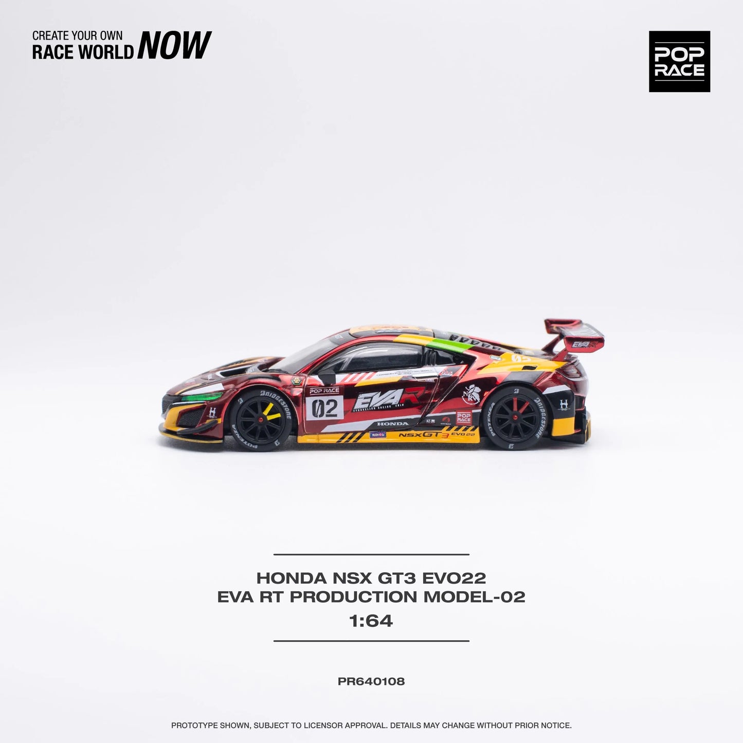 Honda NSX GT3 EVO22 EVA RT Production Model-02 POP RACE 1:64