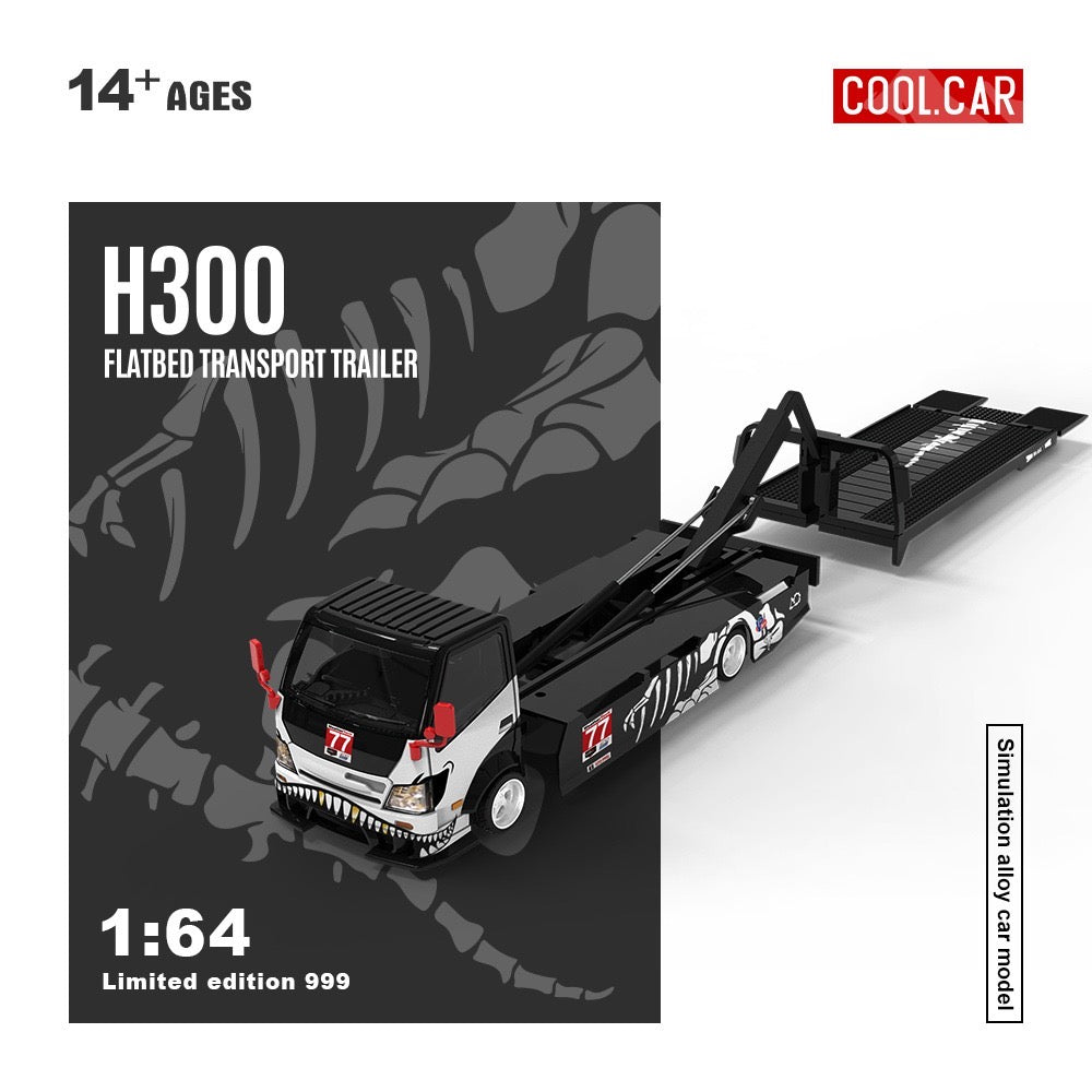 Skeleton Rexy No. 77 H300 Flatbed Transport Trailer - Limited 999pcs Cool Car 1:64