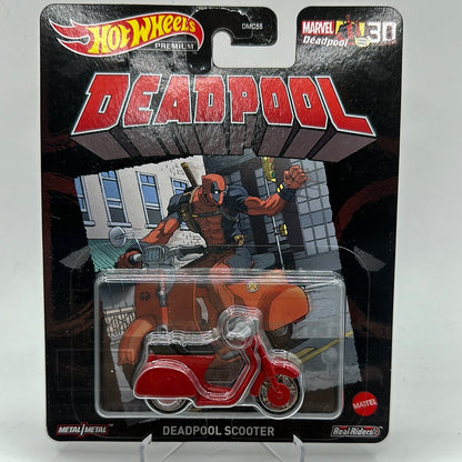 Deadpool Scooter Red Marvel Hotwheels Premium 1:64 Scale