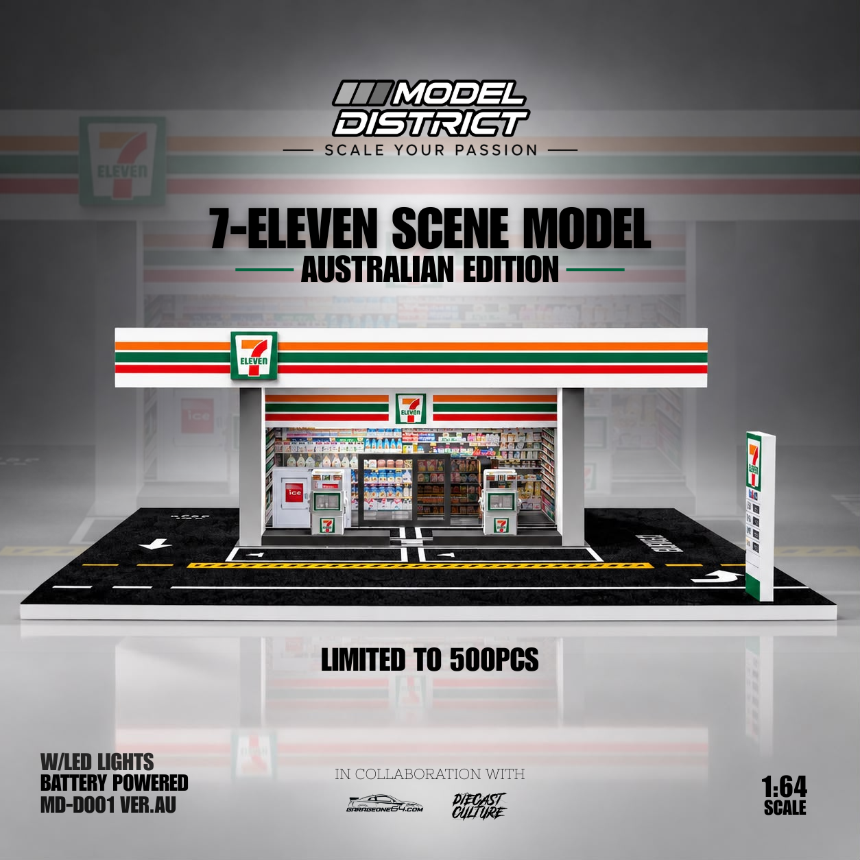 (PRE-ORDER) 7-Eleven Scene Diorama (Australian Edition) Model District *Limited to 500pcs* 1:64 Scale