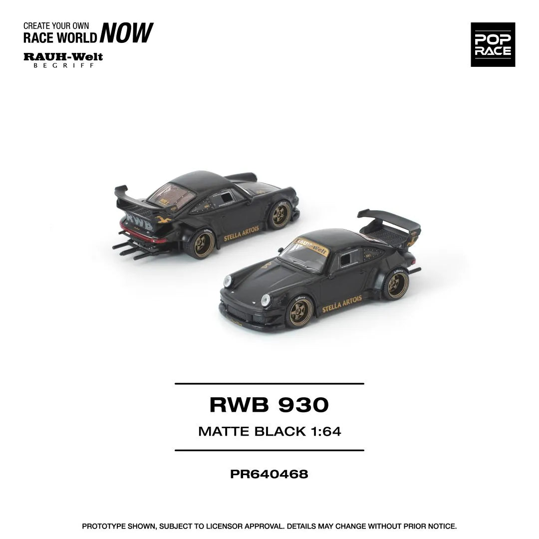 (Pre-Order) RWB Porsche 930 Matte Black “Stella Artois”