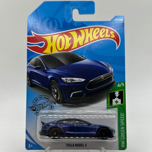 Tesla Model S *STH* Super Treasure Hunt - HW Green Speed 4/5 Hotwheels Mainline 226/250