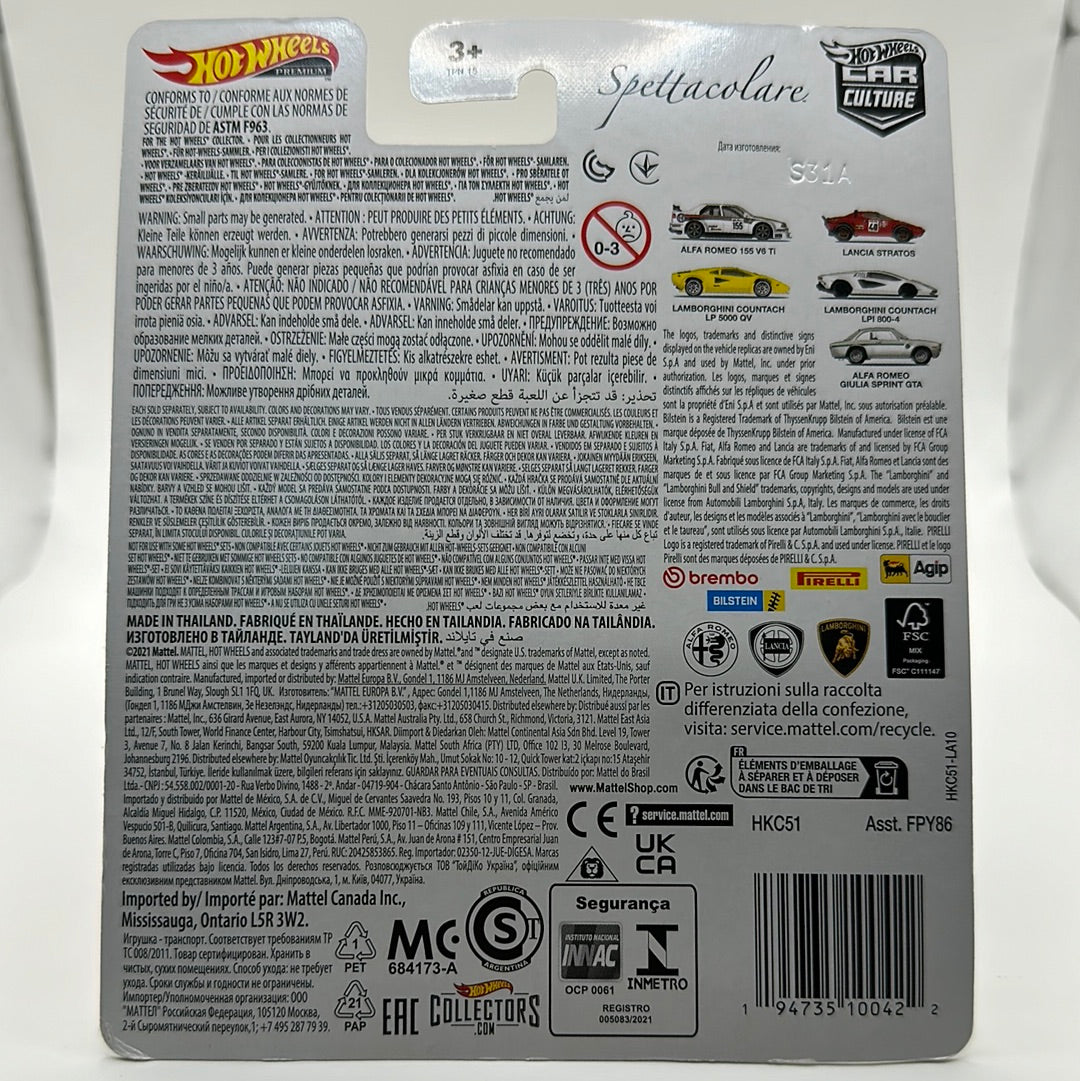 Lamborghini Countach LPI 800-4 *CHASE* Spettacolare 0/5 Hotwheels Premium Car Culture 1:64