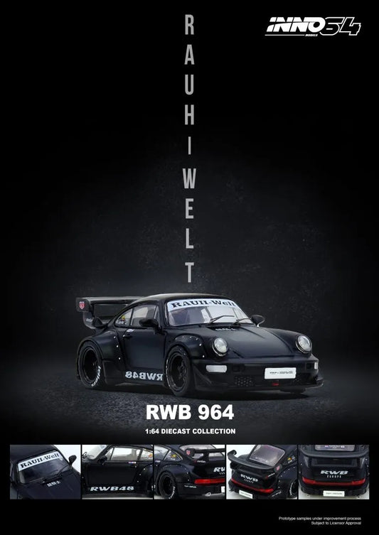 Porsche RWB 964 Matte Black - INNO64
