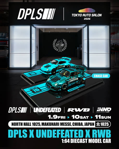 Porsche RWB 993 & Porsche RWB 964 Blue & Pink Set of 2 | Chance of Chase | 2026 Tokyo Autosalon Japan - INNO64 x DPLS x UNDEFEATED
