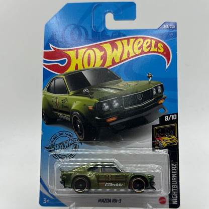 Mazda RX-3 NightBurnerz 8/10 Hotwheels Mainline 243/250 Greddy