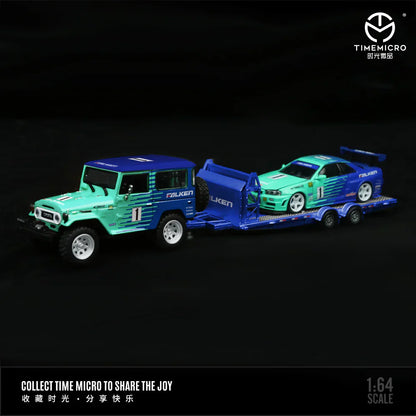 FALKEN SET Toyota FJ40, Nissan Skyline R34 GTR + Trailer - Timemicro LIMITED to 999pcs