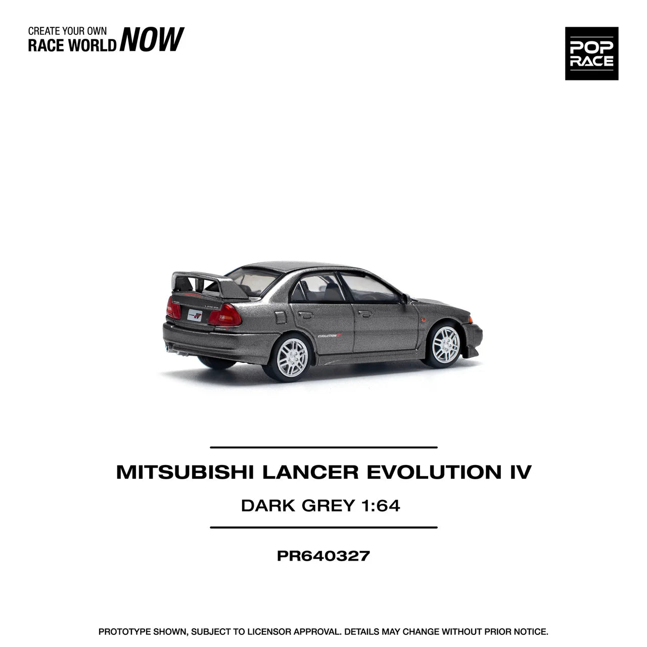 Mitsubishi Lancer Evolution IV DARK GREY Pop Race 1:64
