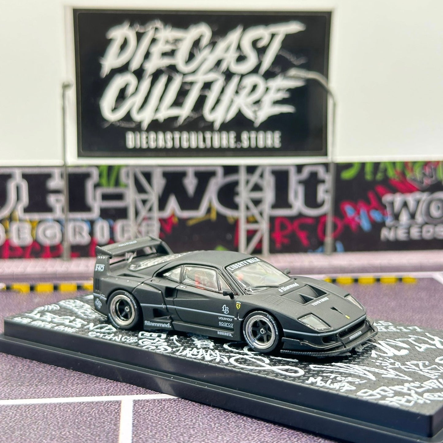 *OPENED* LBWK FERARRI F40 Matte Black HONG KONG TOYCAR SALON 2023 Special Edition - INNO64