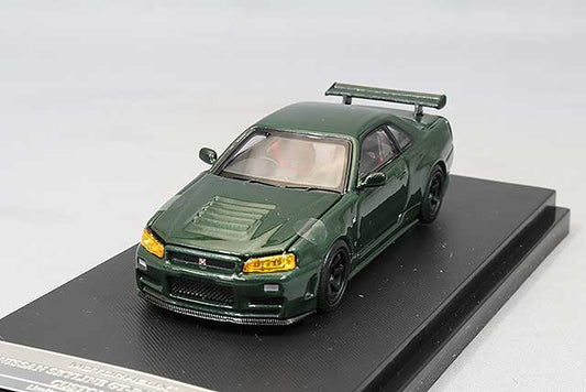 NISSAN GT-R (R34) NISMO CRS DARK GREEN - MOTORHELIX 1:64