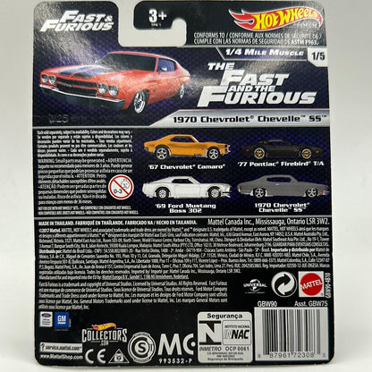 1970 Chevrolet Chevelle SS Fast & Furious (1/4 Mile Muscle) 1/5 Hotwheels Premium 1:64